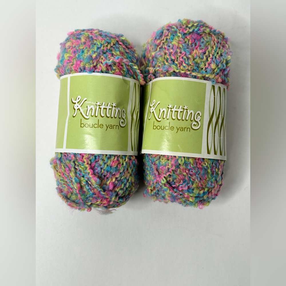 Knitting Boucle Yarn by‎ DGI #1600 1.7oz Acrylic/Polyester Pastel Multicolor New